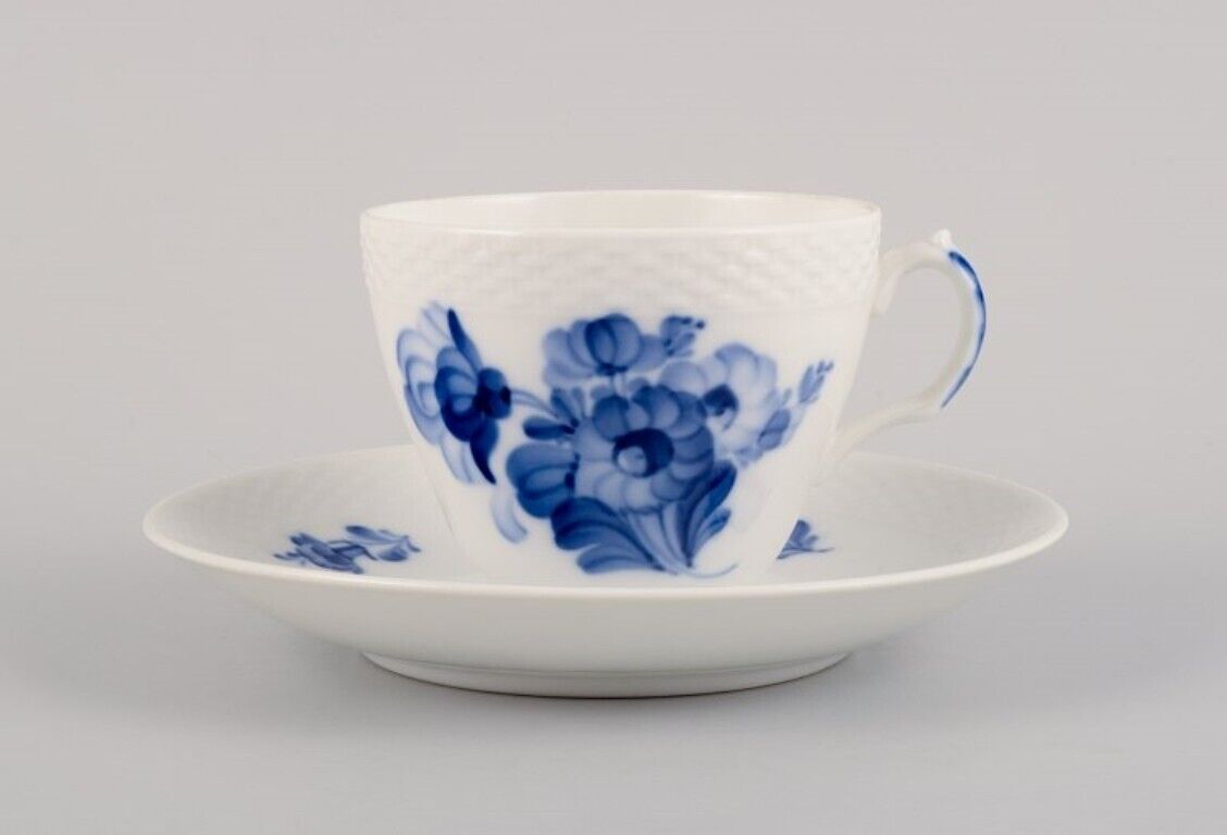 Royal Copenhagen Blue Flower Braided four coffee cups with saucers