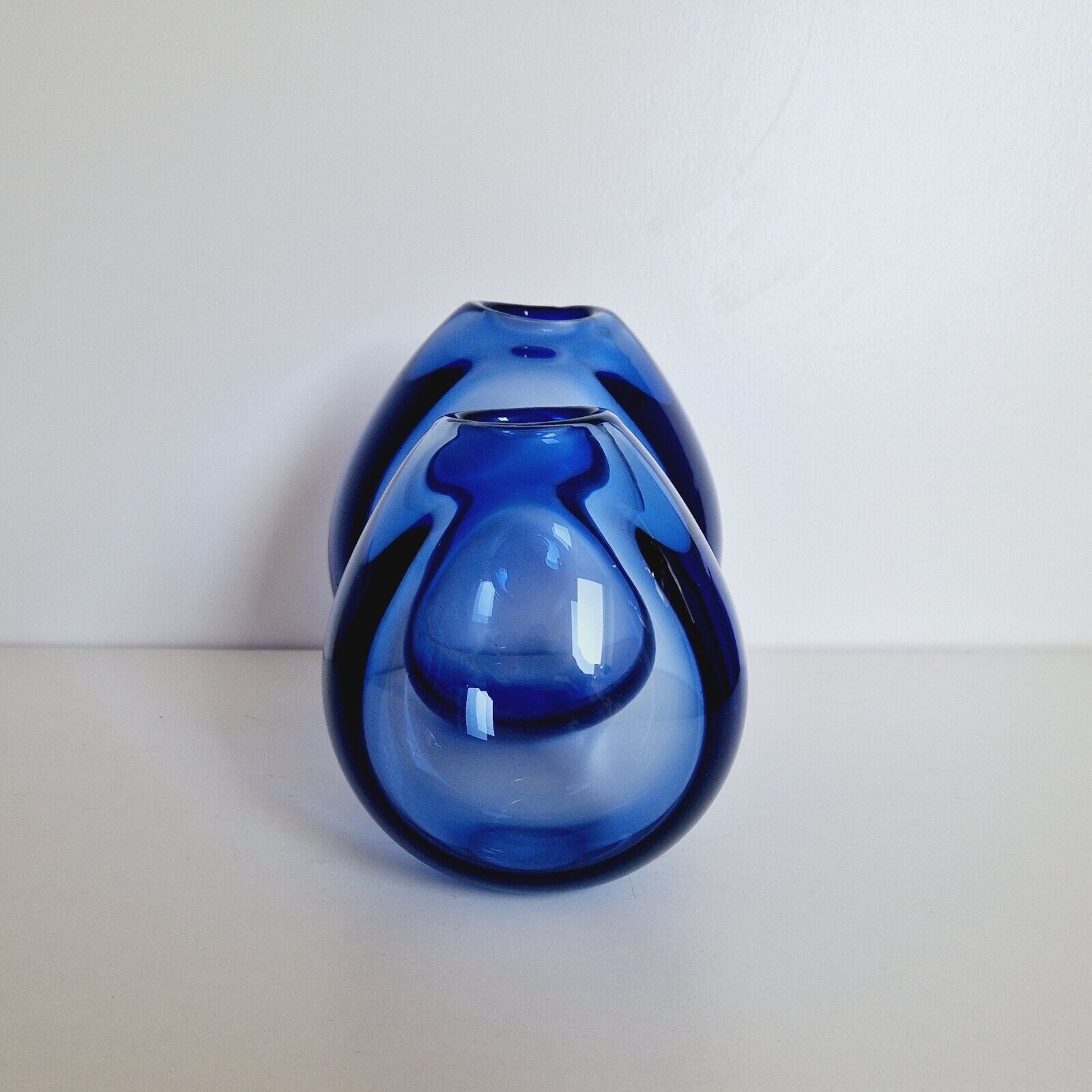 Holmegaard Per Lütken Drop Vase Blue 2pcs Vintage MCM Artificial Glass