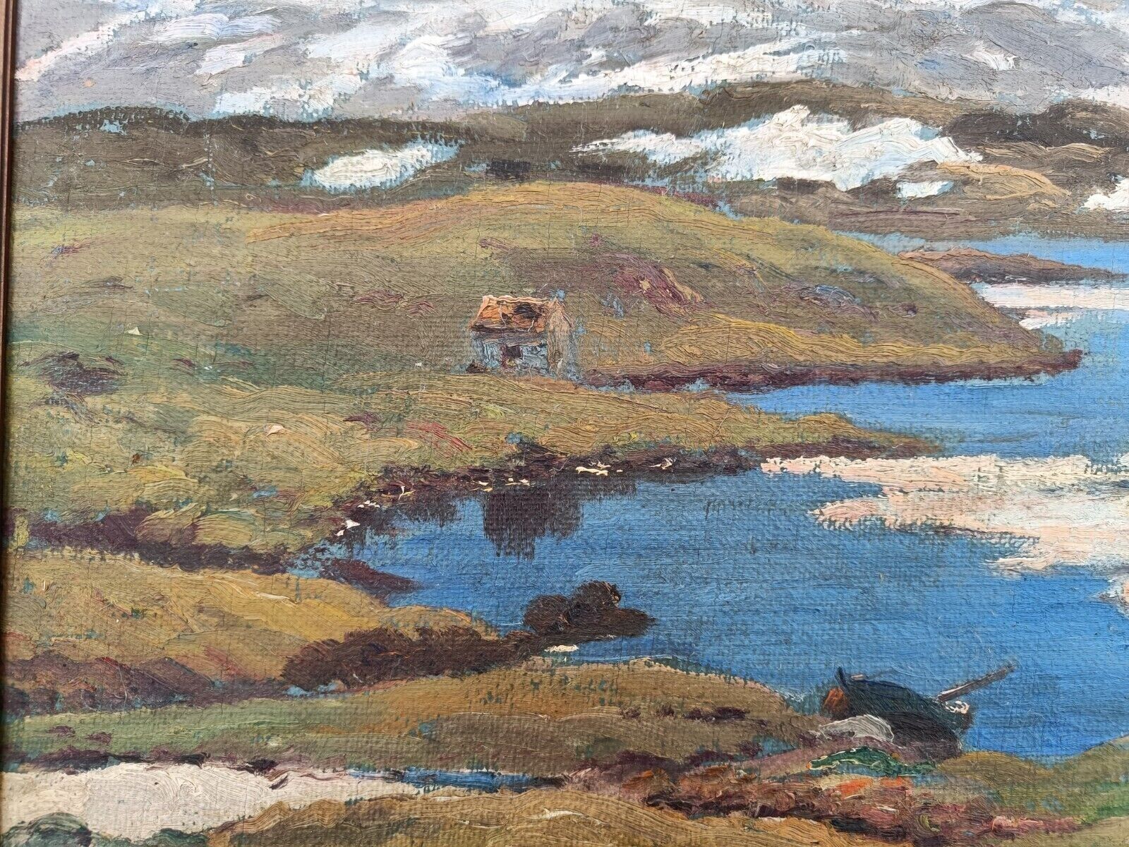 Finn Wennerwald 1891-1969: MOUNTAIN LAKE IN EARLY SPRING dated 1949