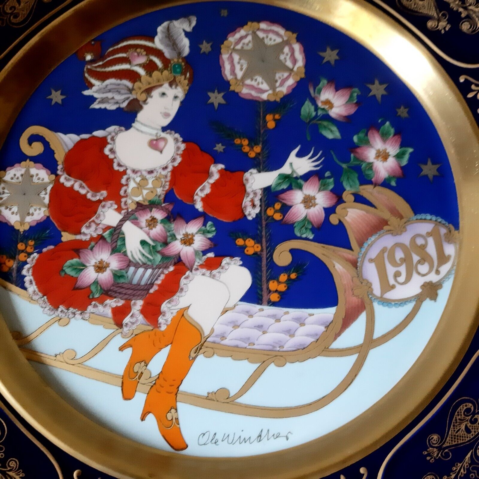 1981 Wall Christmas Plate Ole Winther Hutschenreuther  Weihnachtsteller