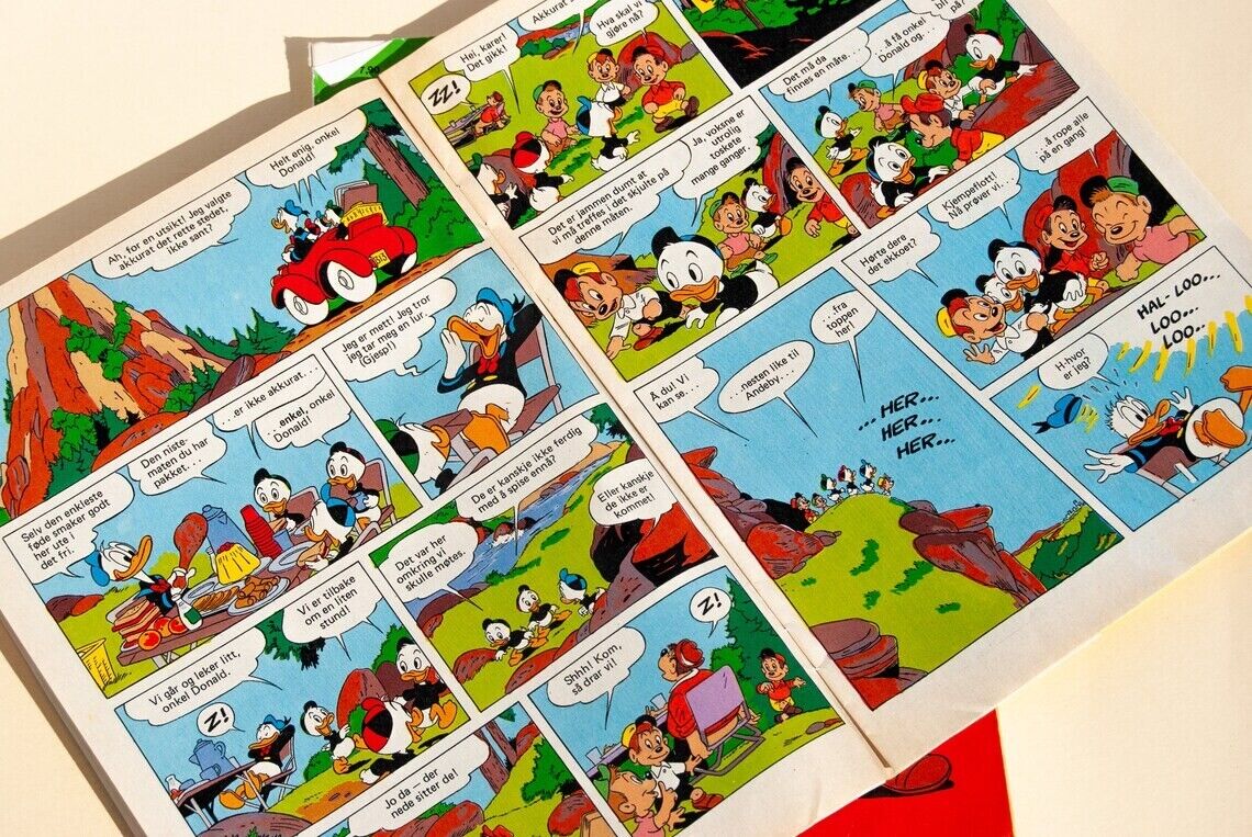 Lot of 3 - 1987 Donald Donald Comic Books - Norwegian - Beagle Boys  Walt Disney