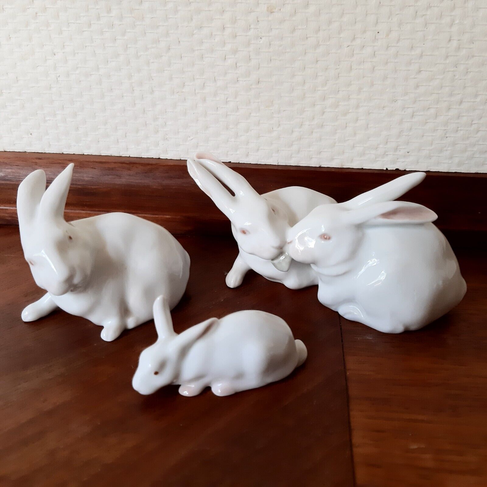 Lot of 3 White Rabbit Figurines ROYAL COPENHAGEN + Bing & Grondahl Denmark 1st