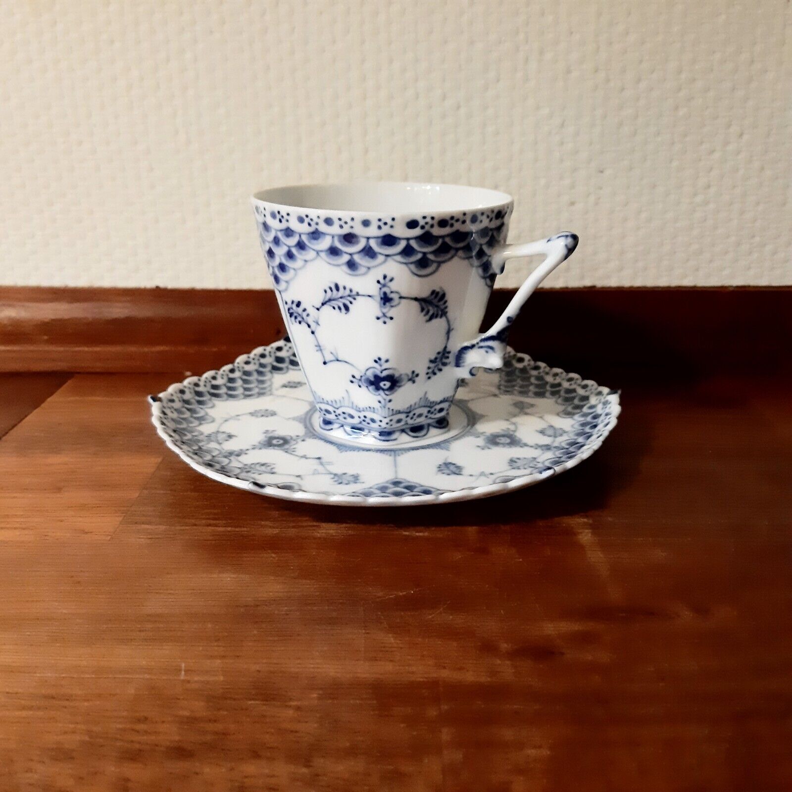 Old Coffee set BLUE FLUTED FULL LACE # 1-1036 Royal Copenhagen