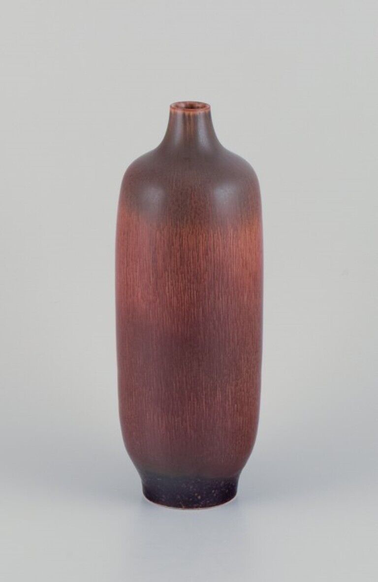 Carl Harry Stålhane for Rörstrand Sweden  Large vase with hare's fur glaze