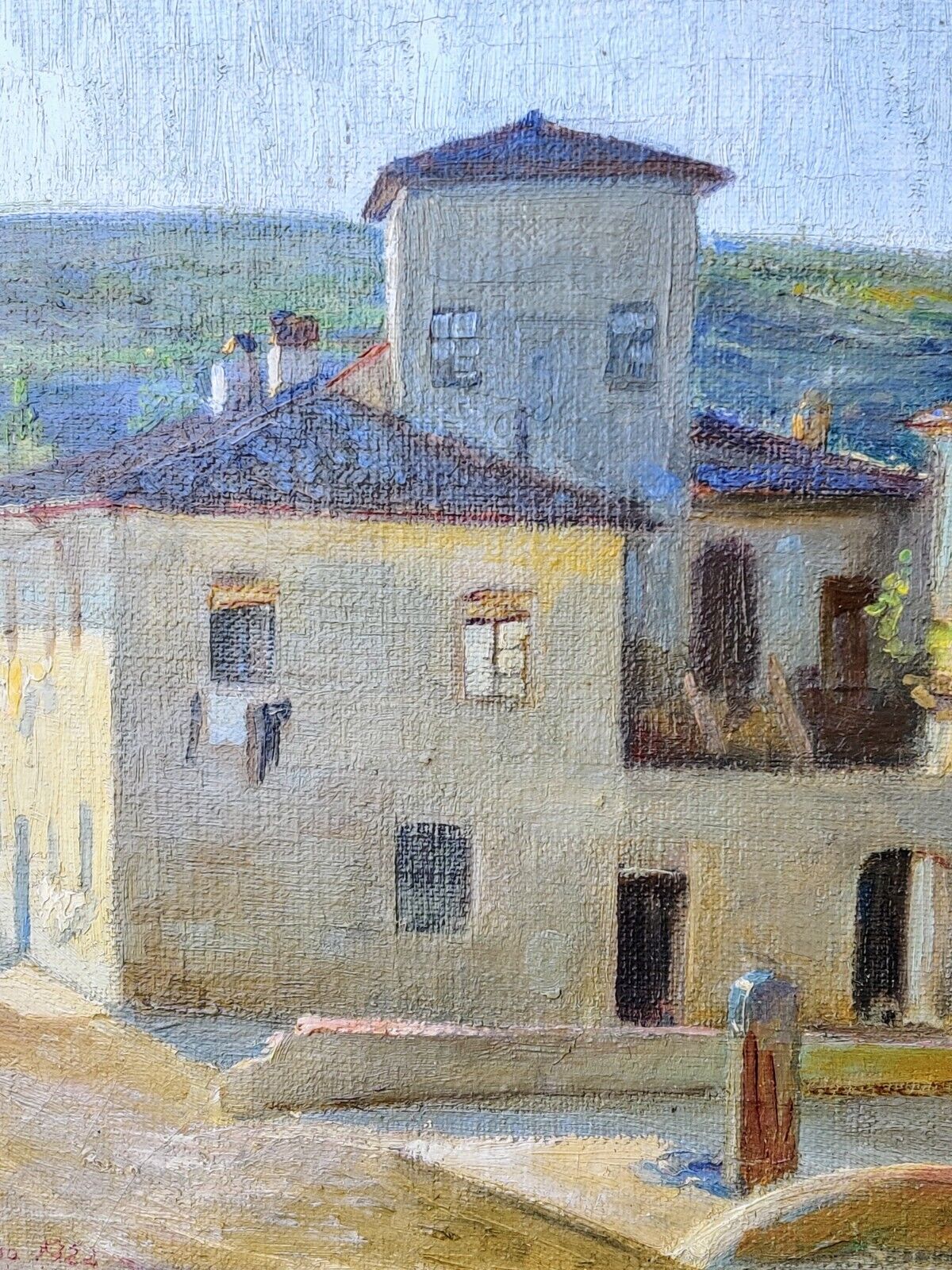 OLD  TOWN CERLOSA (?) original oil painting