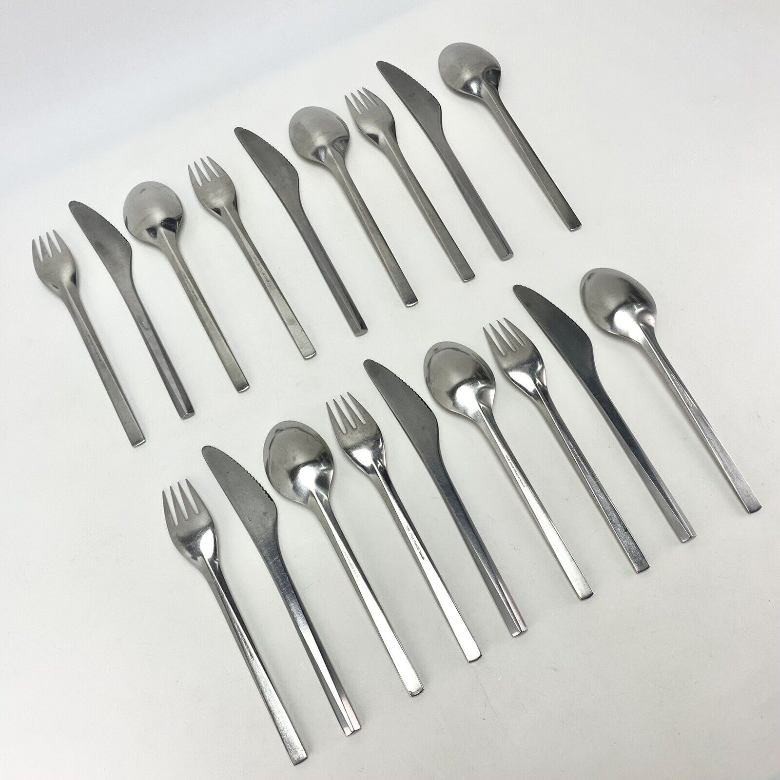 18pc 6set MCM Georg Jensen Prism Stainless Steel Lunch Flatware Holbek Dahlerup