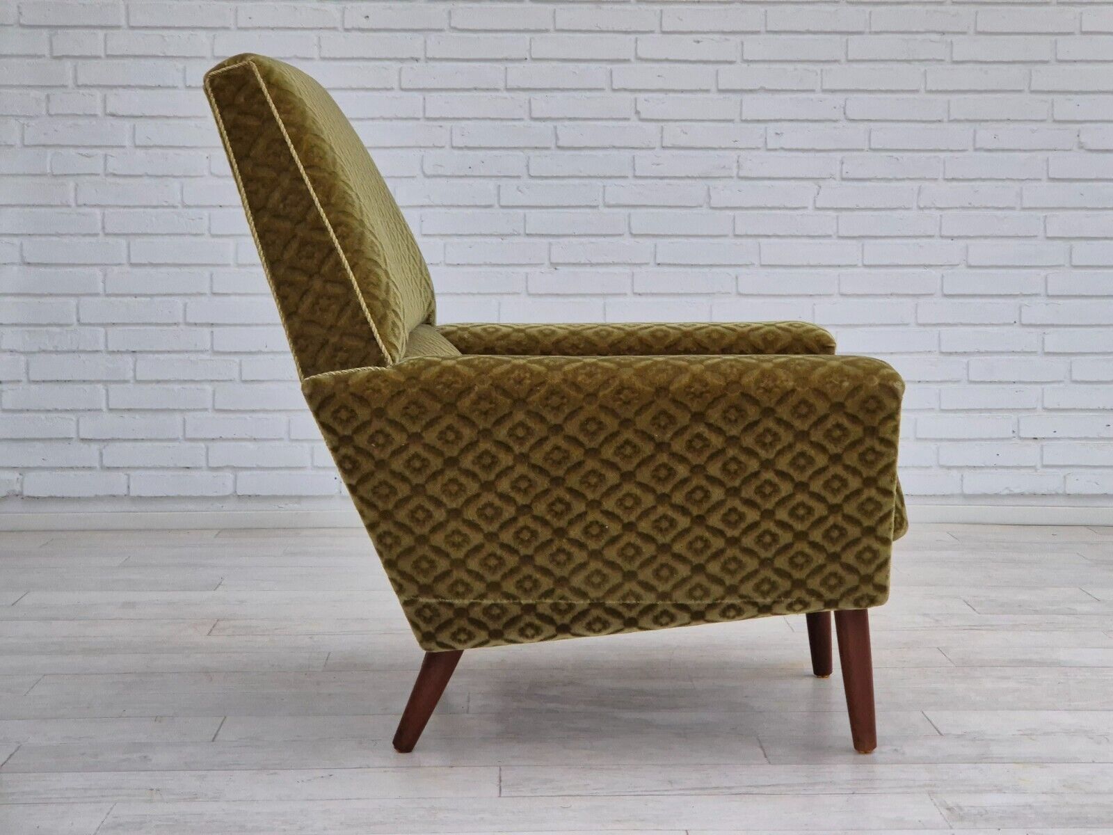 1970s Danish highback armchair by Georg Thams original upholstery velour