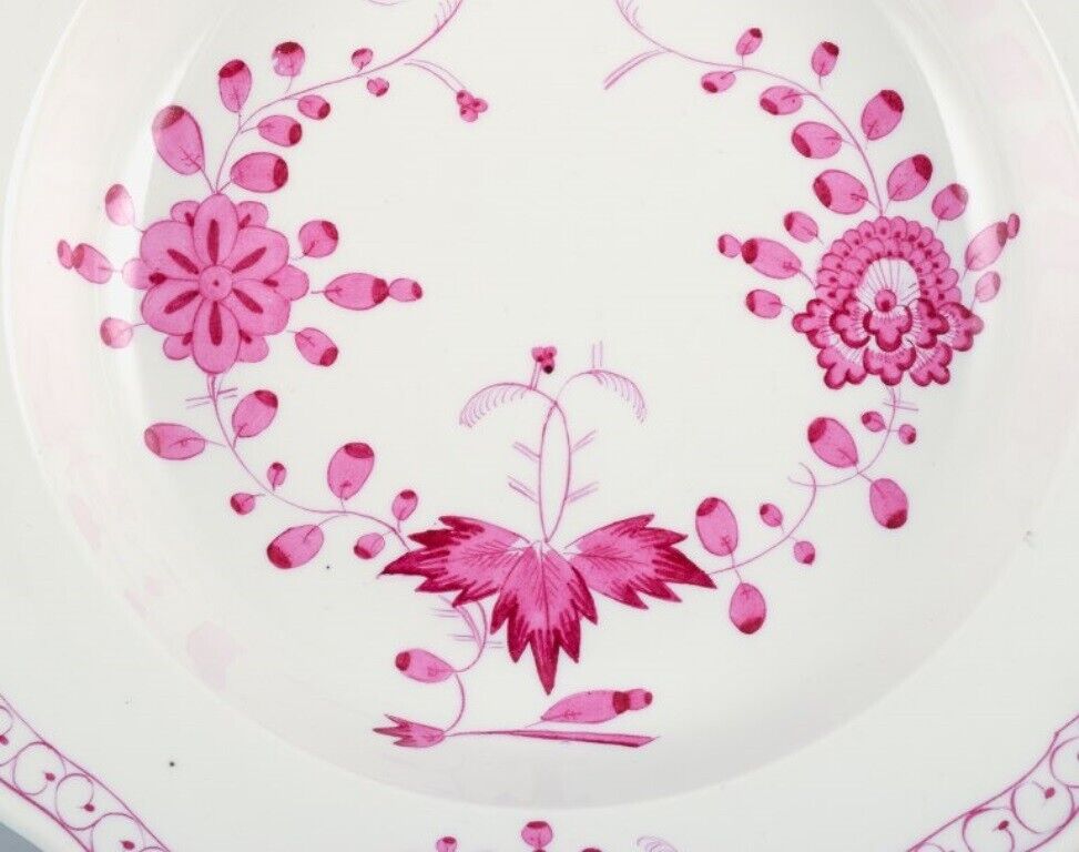 Meissen Germany Pink Indian three deep plates in porcelain