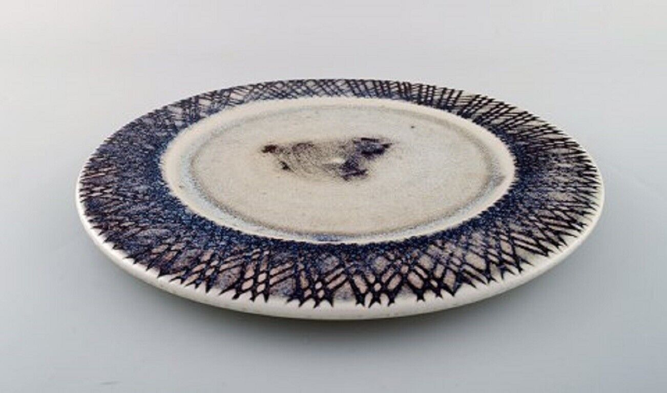 Stig Lindberg for Gustavsberg Studio Large dish in glazed ceramics