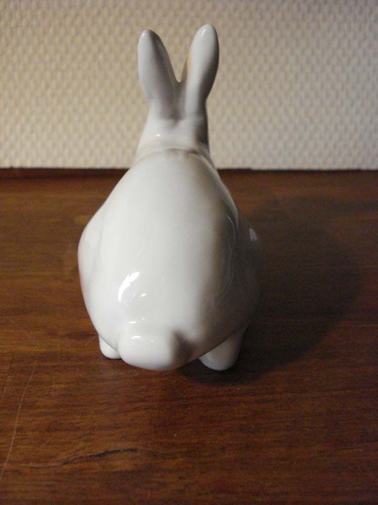 WHITE RABBIT SITTING w Ears Up # 2442 by Bing & Grondahl Royal Copenhagen