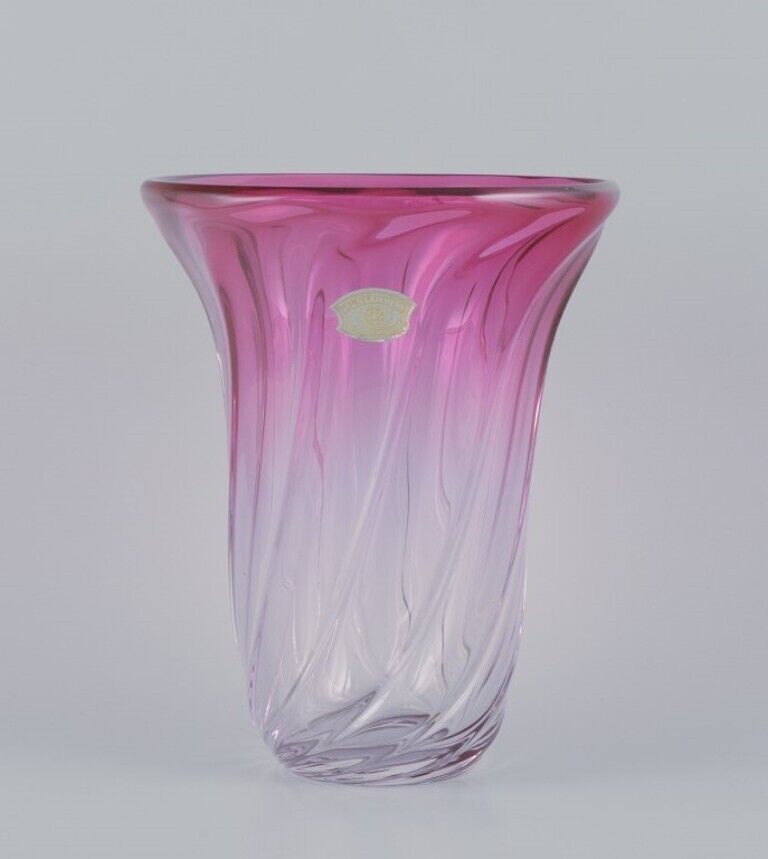 Val St Lambert Belgium Colossal and impressive vase in crystal glass