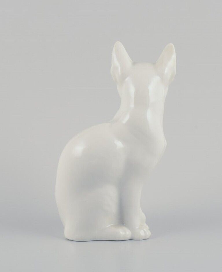 Royal Copenhagen Porcelain figurine of a white Siamese cat