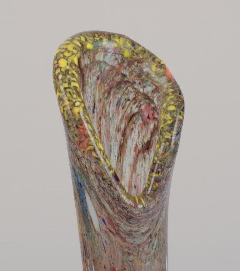 Murano Italy Large slender-necked millefiori art glass vase