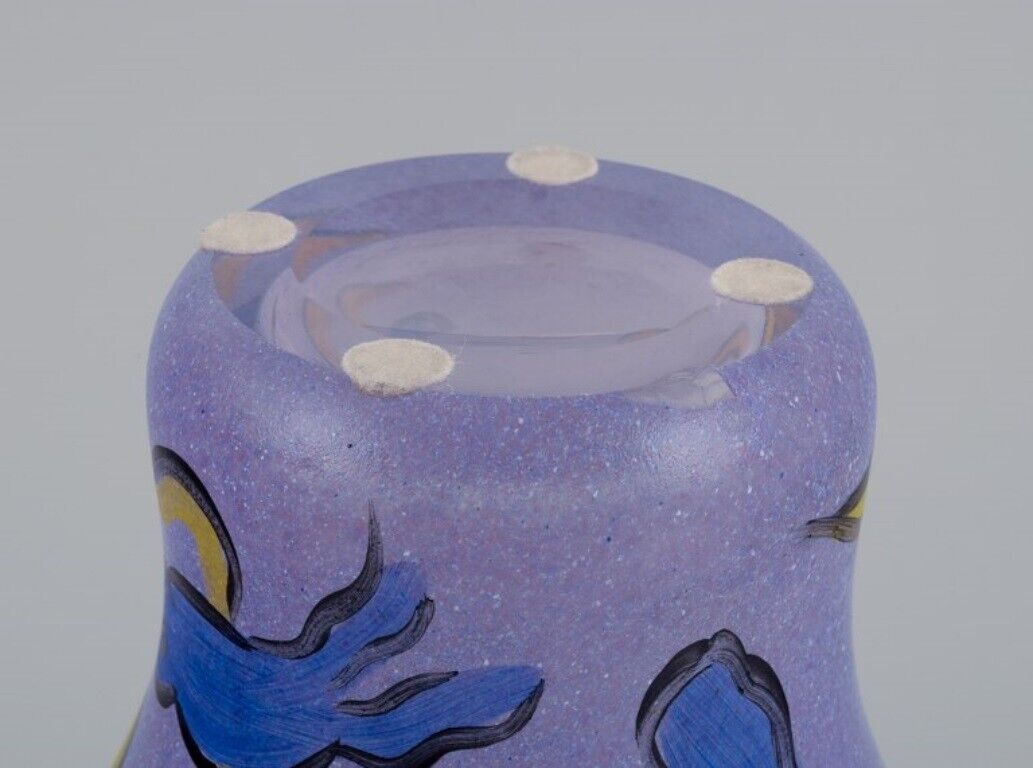 Ulrica Hydman Vallien for Kosta Boda Art glass vase with fantasy animals