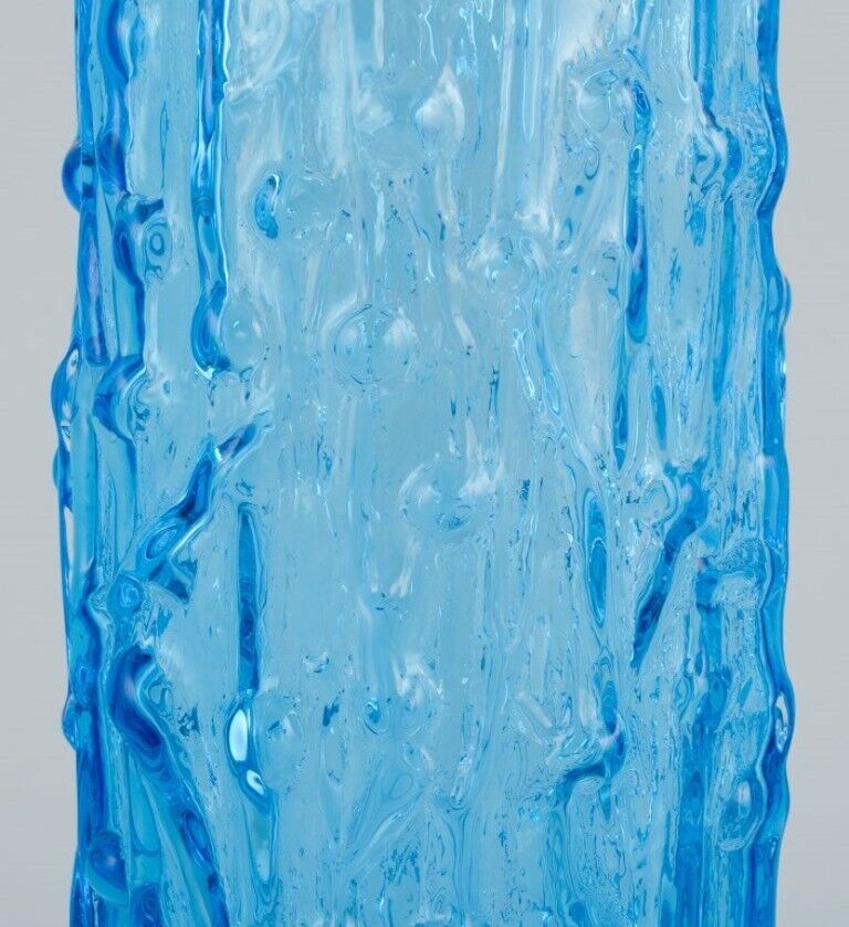 Gullaskruf Sweden Glass vase in blue mouth-blown art glass