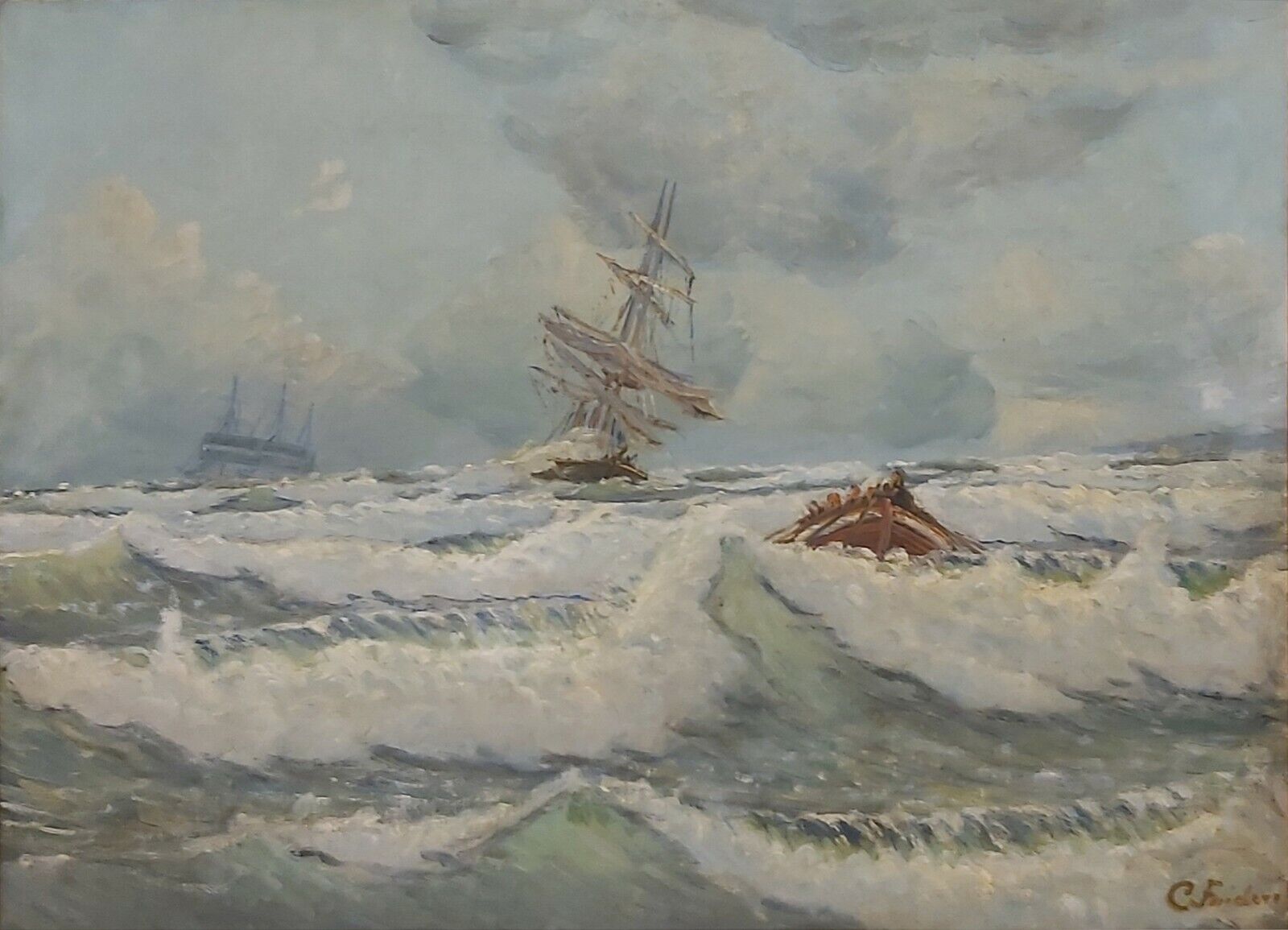 SAILSHIP IN DISTRESS