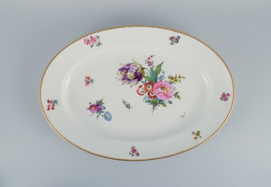 BG Bing  Grondahl Saxon flower Large serving dish decorated with flowers