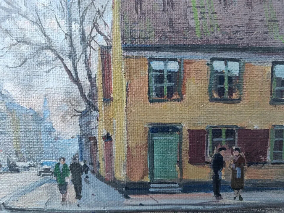 Kai Molter 1903-1981: City Scene Copenhagen Dated 1954 Free shipping