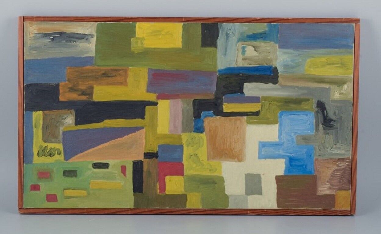 H Trobeck Scandinavian artist Abstract composition Oil on canvas