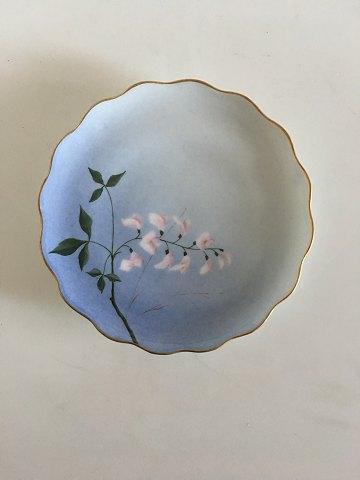 Bing  Grondahl Cake Plate with Flower Decoration and Goldrim