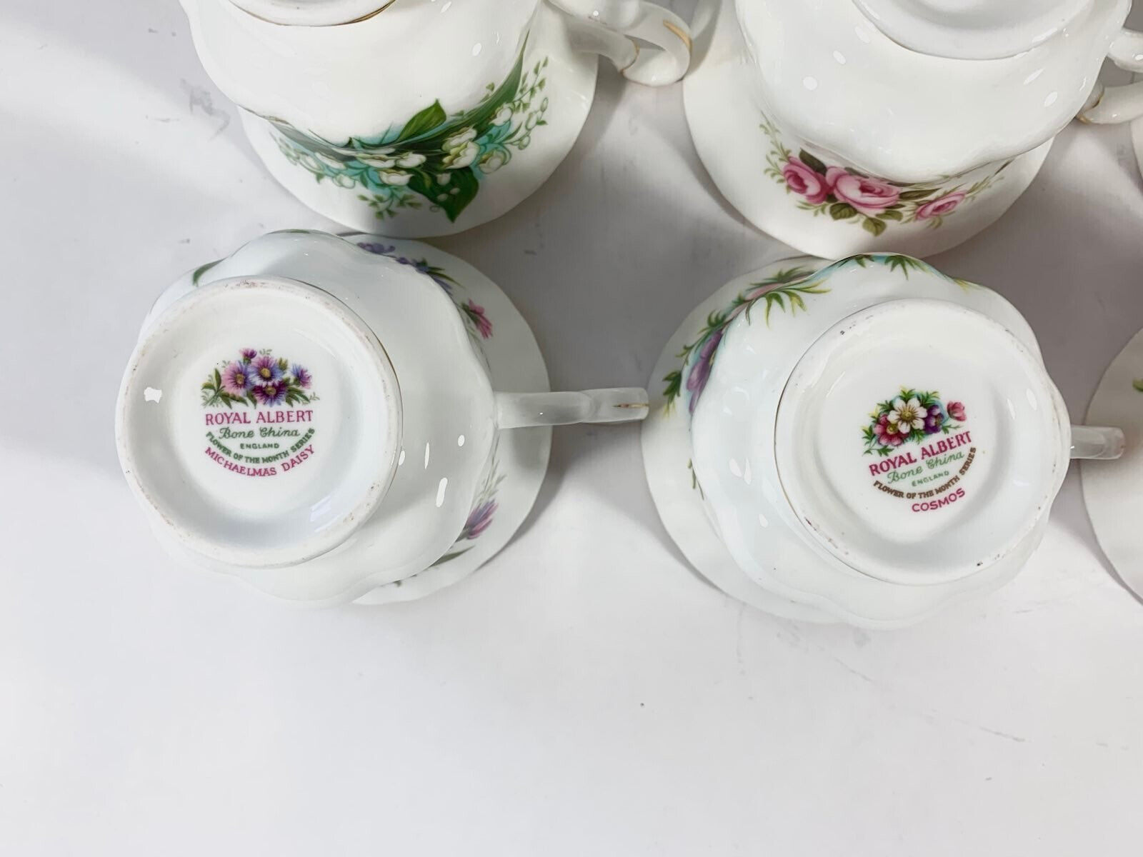 24x Royal Albert Flowers Of The Month Coffee Cup  Saucer With Plates Full Set