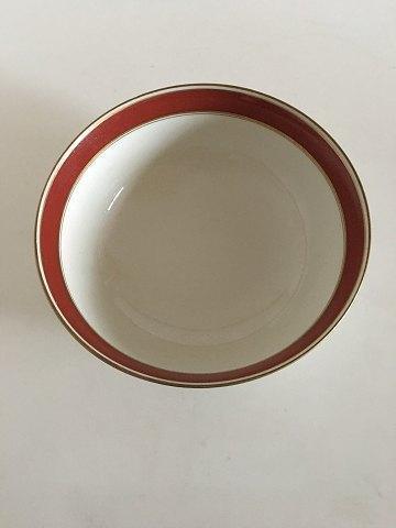 Bing  Grondahl Egmont Bowl No 43 White with Wine red Border and Gold