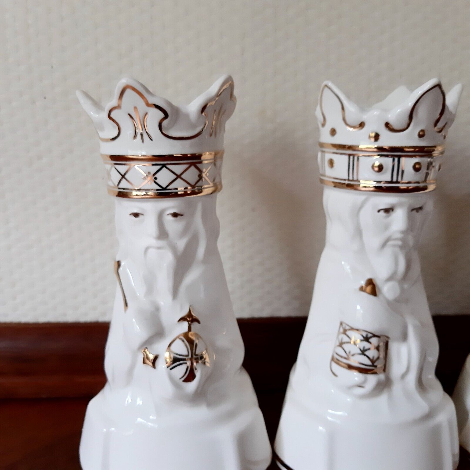 Set of 3 WISE MEN w Gold Fajance by Rasmus Harboe for ROYAL COPENHAGEN