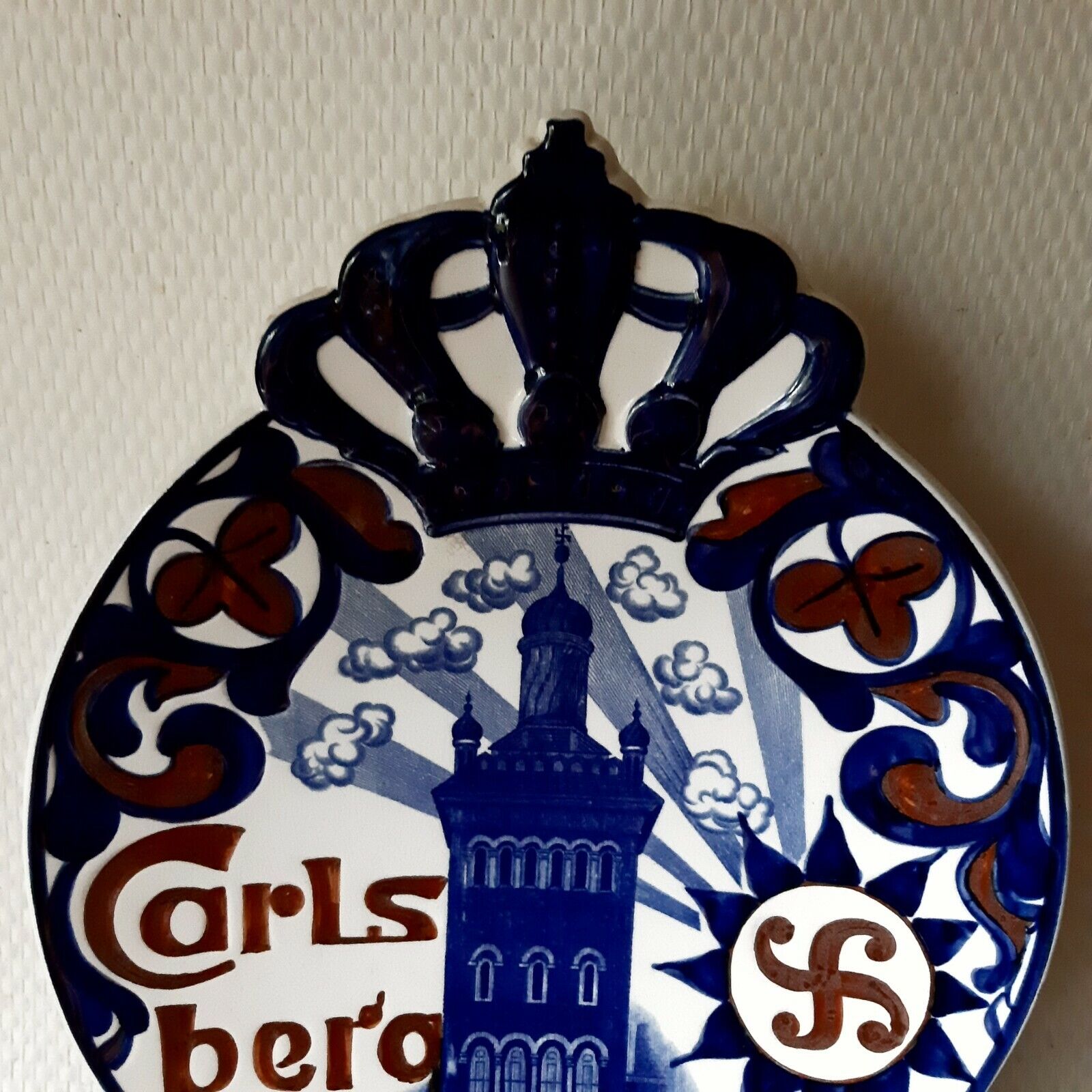 Antique 1908 CARLSBERG Brewery wall plate ALUMINIA  ROYAL COPENHAGEN