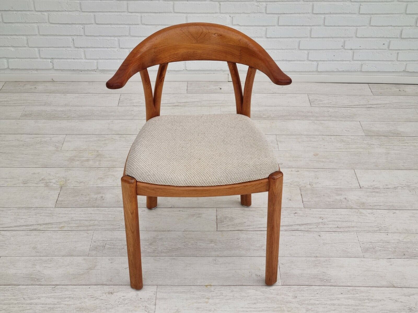 1960s Danish design armchair teak wood wool original condition