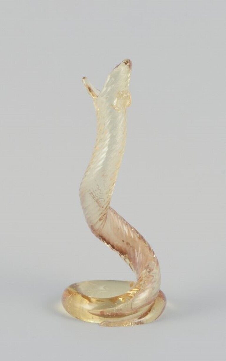 Trelleborgs Glasbruk Sweden Art glass sculpture A cobra snake 1970s