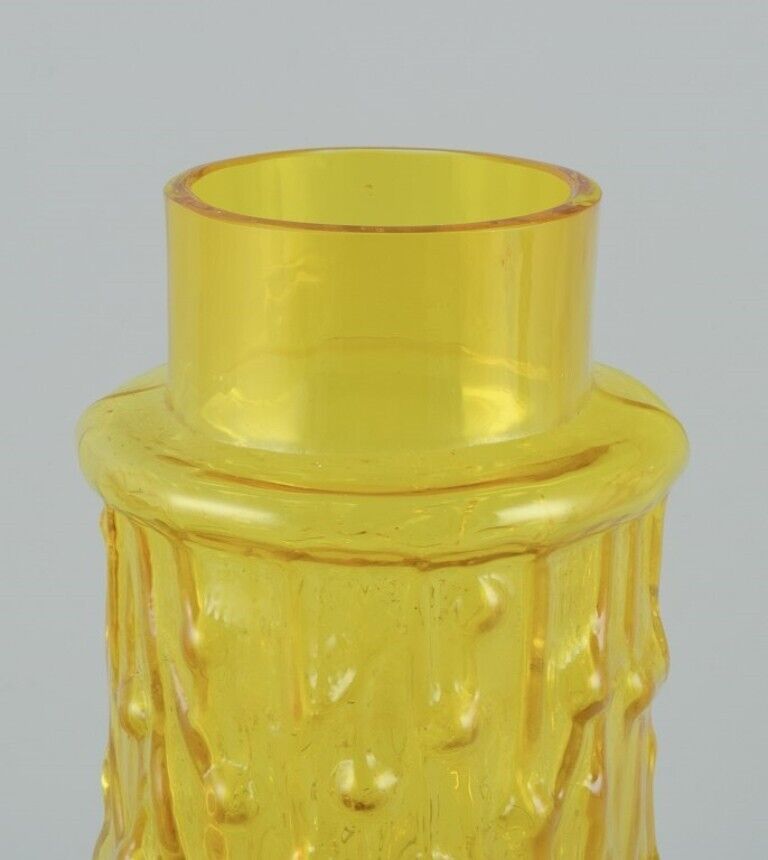 Gullaskruf Sweden  Art glass vase in yellow glass Modernist design