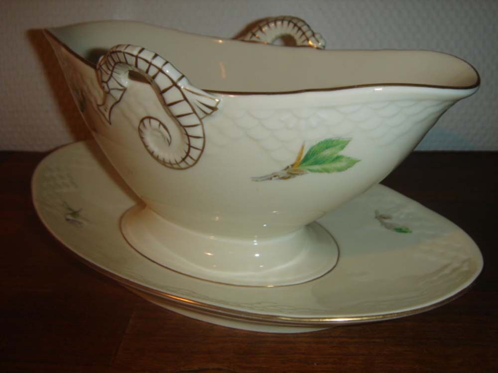 GRAVY BOAT w attached Underplate FRIGGA # 8 Bing  Grondahl Royal Copenhagen 1