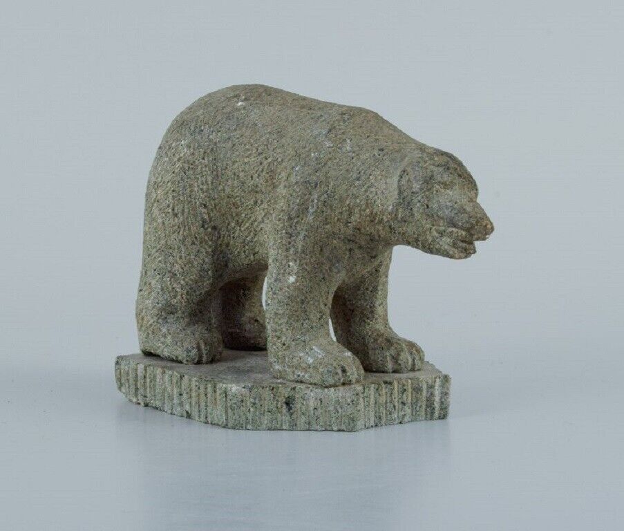 Greenlandica figure of a polar bear carved in soapstone Approx 1960/70s