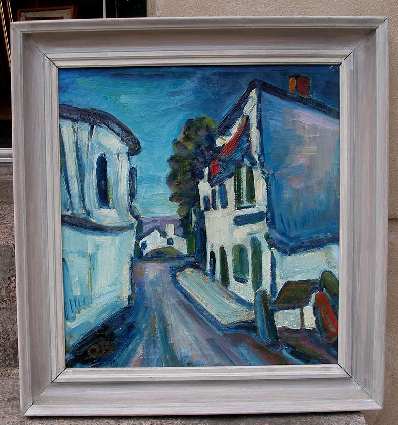 The House of Dr Gachet Auvers-sur-Oise Fine modernist oil  Signed