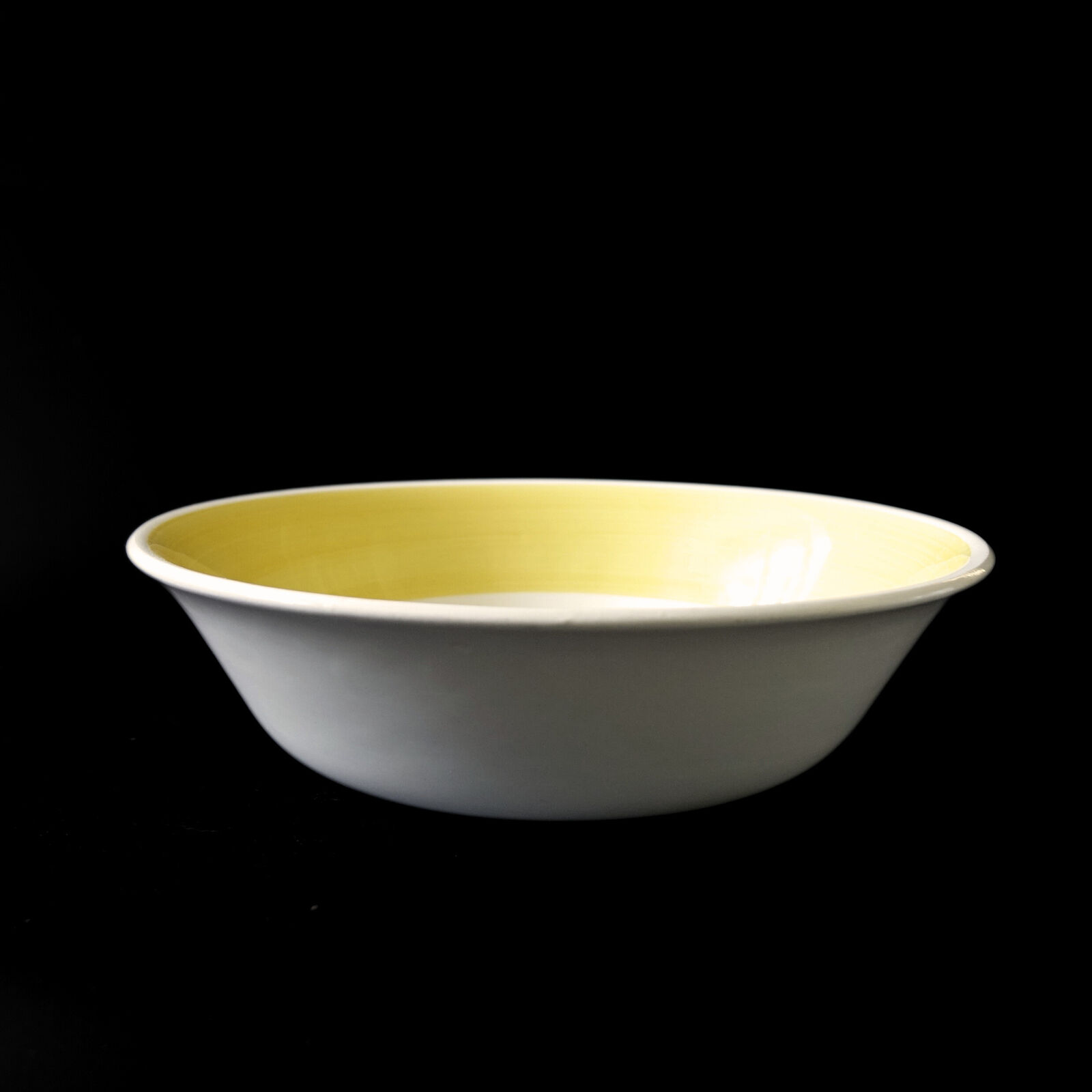 Vintage retro yellow and white large porcelain bowl from Gustavsberg Sweden