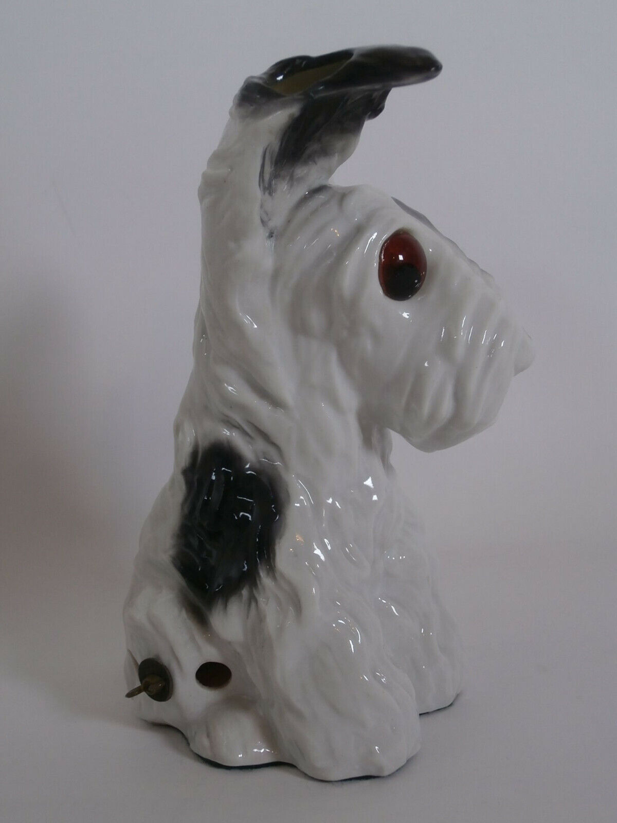 ~ Vintage MCM German Scottie Salt and Pepper Dog Perfume TV Lamp glass eyes