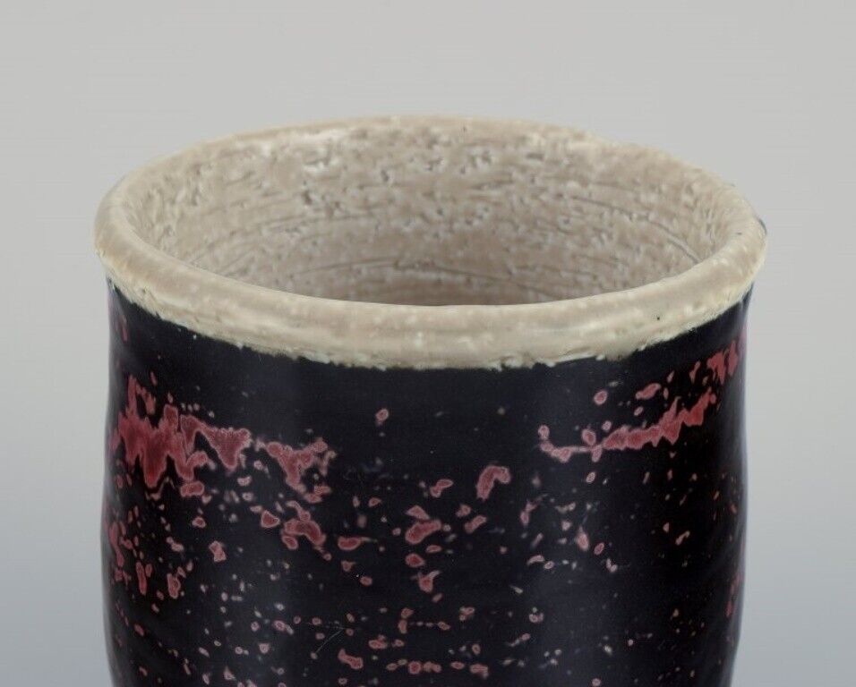 Sylvia Leuchovius  for Rörstrand Ceramic vase with dark-toned glaze