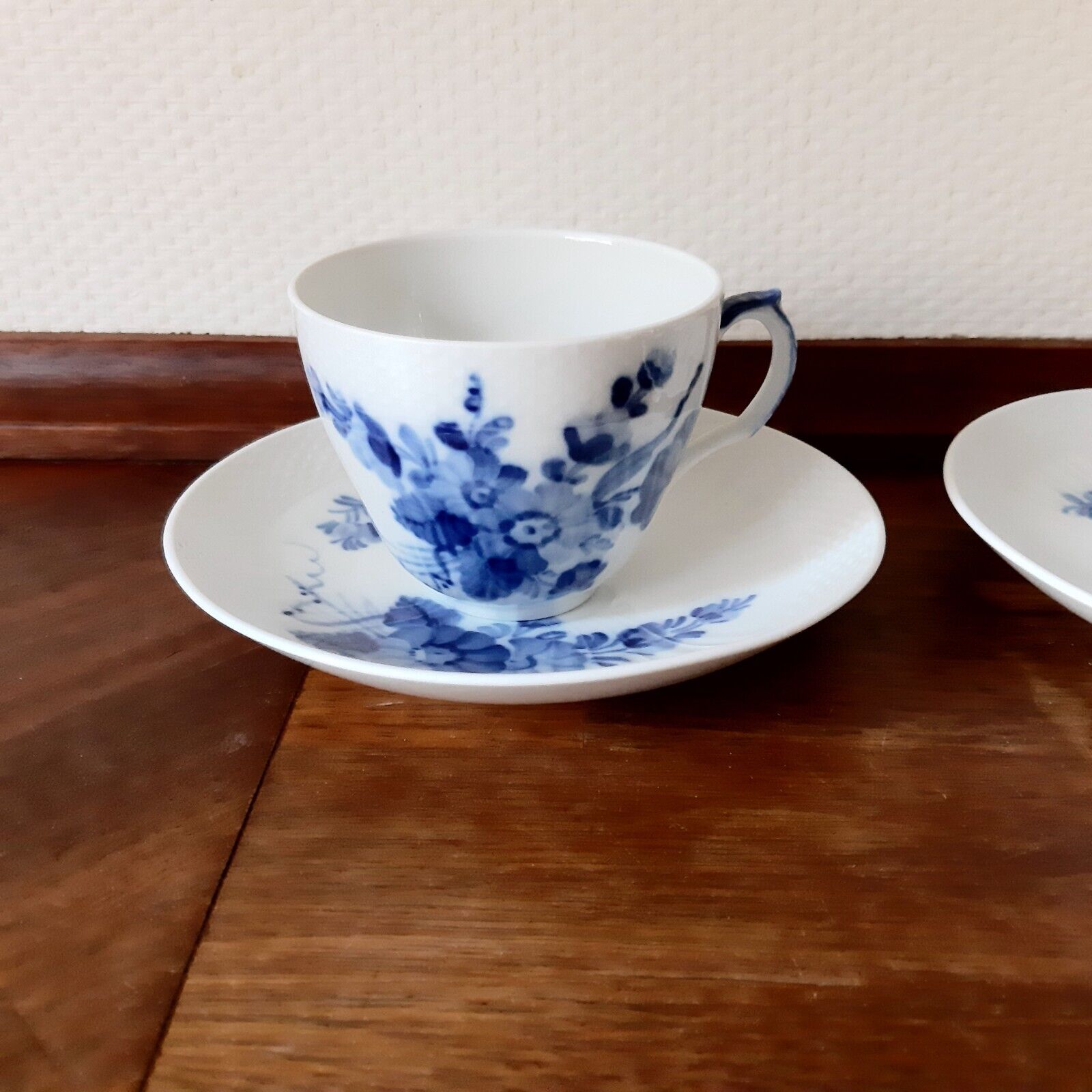 2 x COFFEE SETS BLUE FLOWER CURVED # 10- 1870 Royal Copenhagen 1969-74 Fact 1st