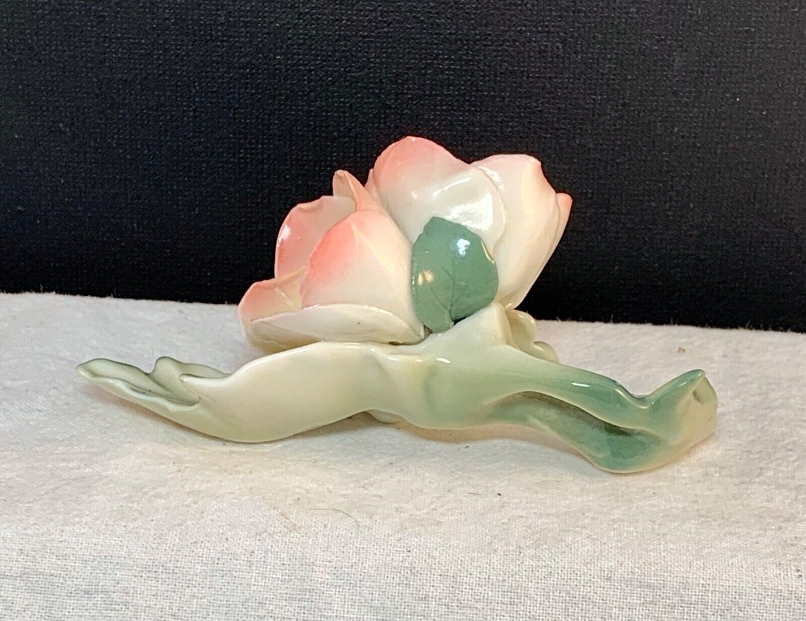 Vintage Art Deco ENS porcelain wild rose flower figurine 35x75cm Germany