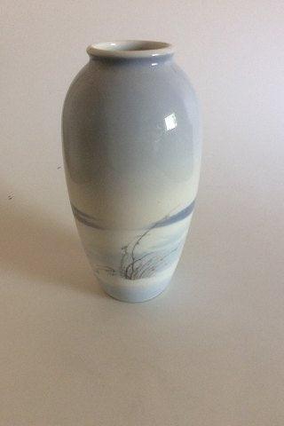 Royal Copenhagen Art Nouveau Vase with motif of a Birch Tree No 2244/2129