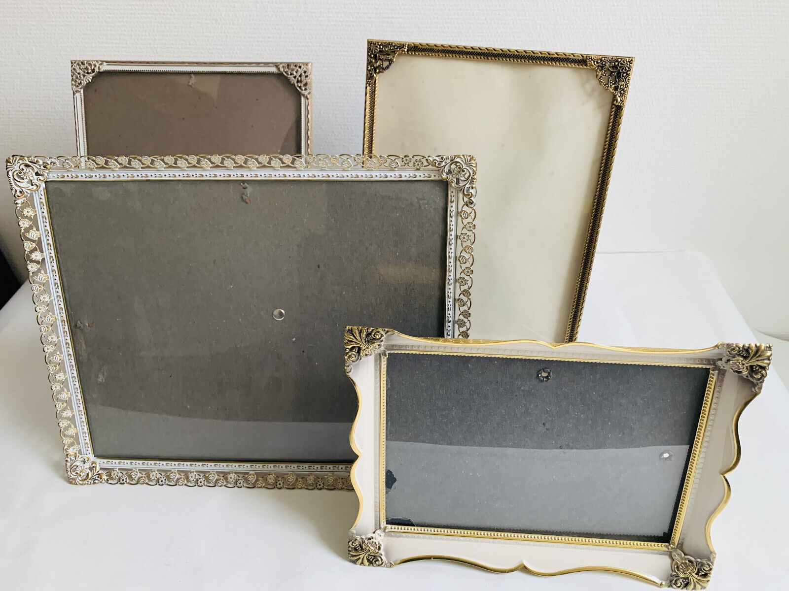 Set of 4 vintage Danish Jyden picture frames Metall Brass Rich Decor