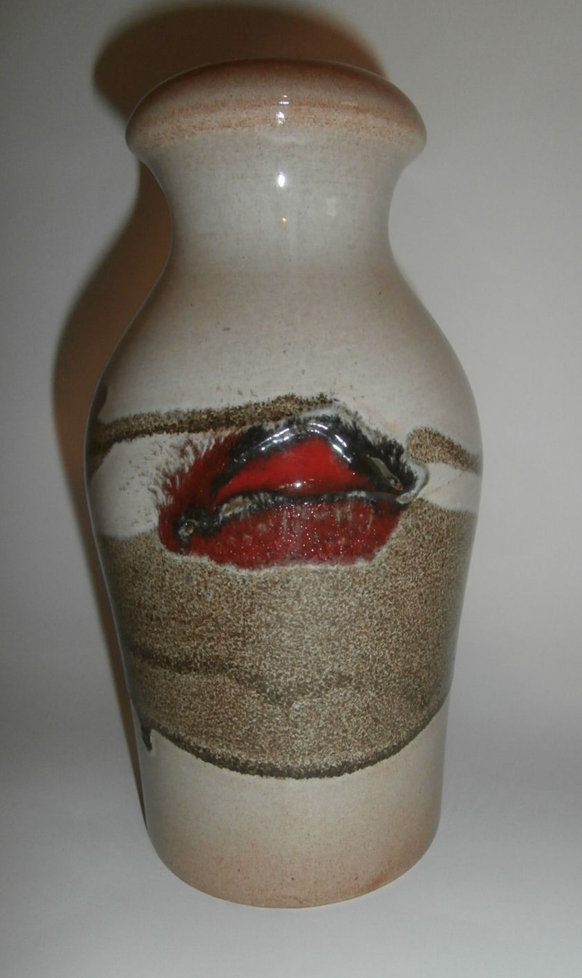 ~ Vintage Scheurich Vase Pottery Fat Lava West Germany 523 18 60s 70s