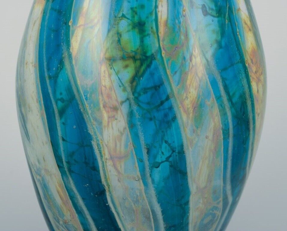 Italian glass artist unique art glass vase in modernist design  Circa 1980s