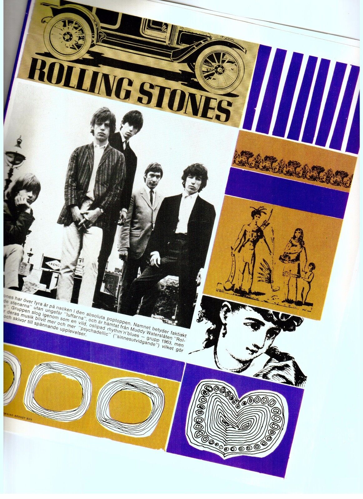 Rolling Stones Rare original Book wrap Dust Cover 1960s rare and seldom seen!!!!