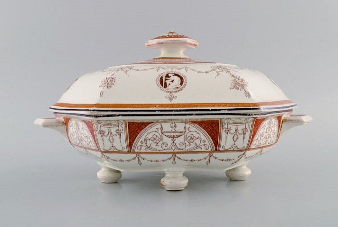 Mintons England Antique Holland lidded tureen and plate in porcelain