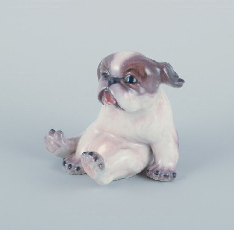 Dahl Jensen porcelain figurine of a Pekingese puppy  Ca 1930