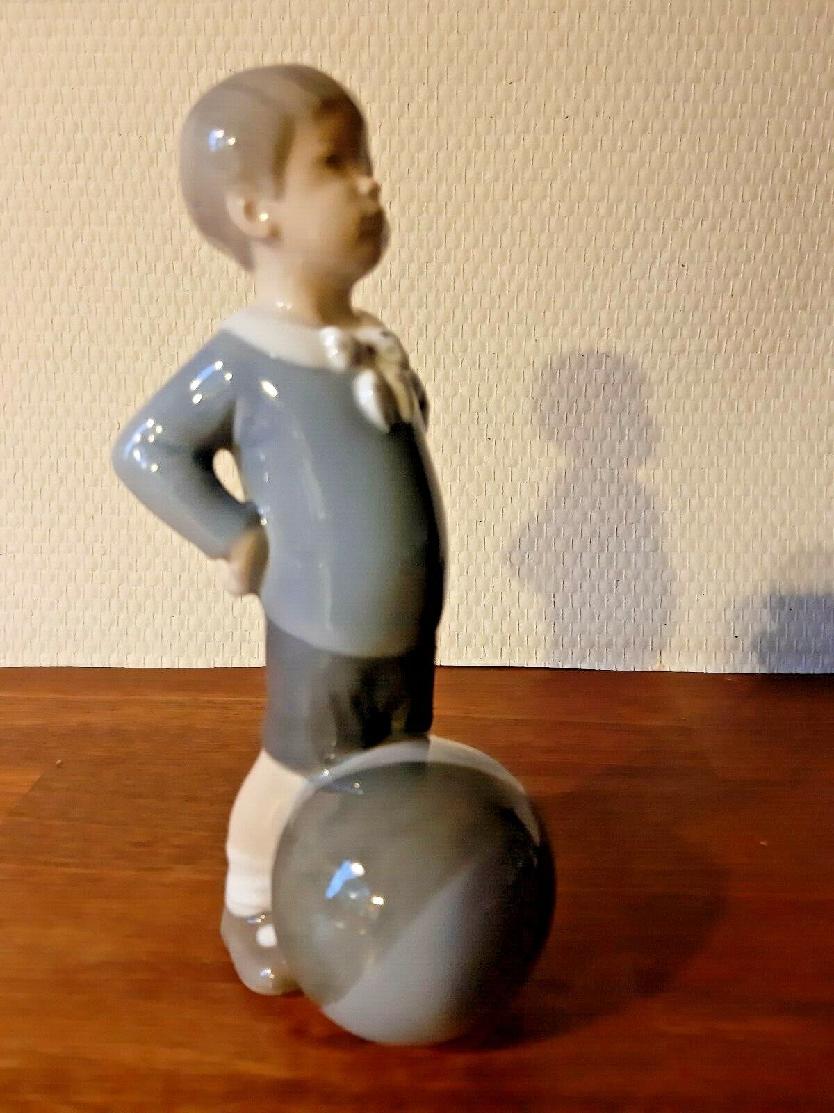 BOY with BALL Figurine  # 3542 by Aage Erhardt for ROYAL COPENHAGEN  Fact 2