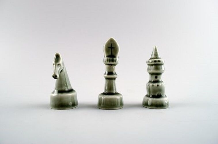 SVEN Wejsfelt for Gustavsberg complete set of chess pieces in ceramics ca 1980