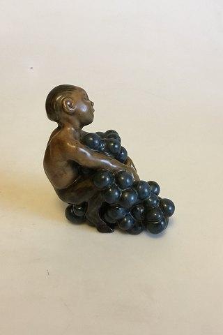 Bing  Grondahl Figurine by Kai Nielsen "Little Bacchus with Grapes" No 4027