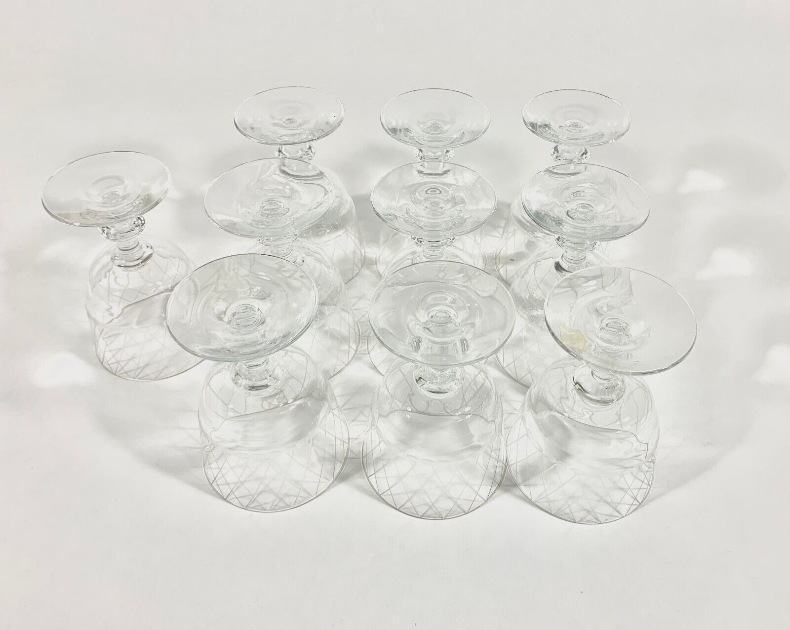 10x Kosta Boda Vicke Lindstrand Sickan Crystal Wine Glass Water Goblet 11 cm